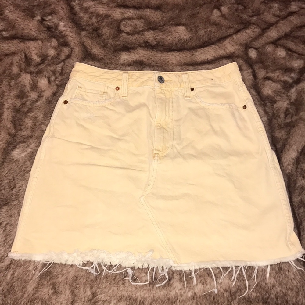 Abercrombie & Fitch Vintage Yellow Denim Skirt